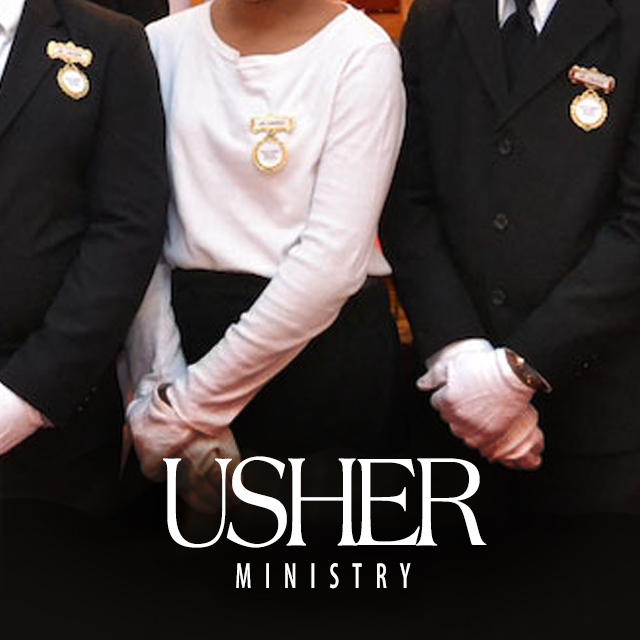 Adult ushers in uniform